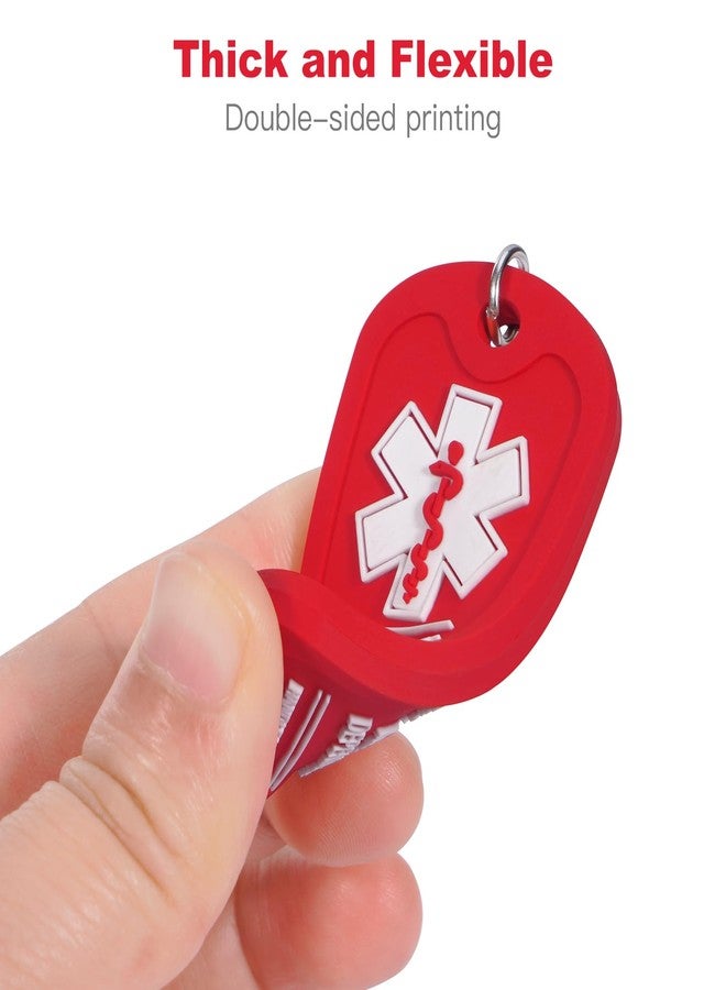 MEDMAX عبوة من قطعتين من بطاقات MEDMAX لمرضى السكري من النوع الأول المعتمدين على الأنسولين، تحمل عبارة "تعامل بحذر" للحقائب أو الأمتعة التي تحتوي على أجهزة طبية، سهلة الرؤية، بطاقات تنبيه طبية مزدوجة الجوانب لسحّاب الحقيبة - Image 3